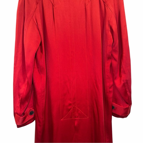 HAIDER ACKERMANN Satin Trench Coat Red Single Breasted FR 38 Single Breasted NWT - Picture 9 of 12